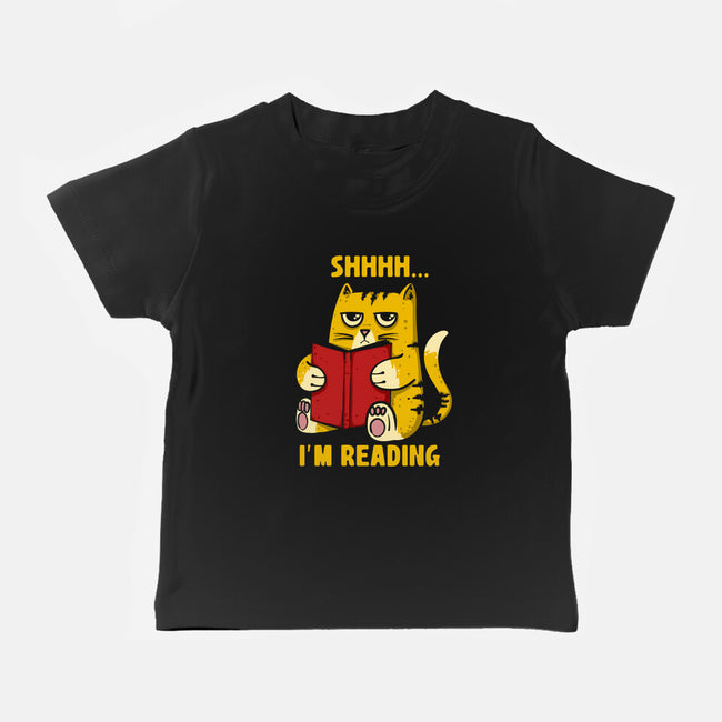 Shhhh I'm Reading-Baby-Basic-Tee-sebasebi