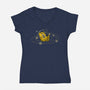 Space Cat-Womens-V-Neck-Tee-sebasebi