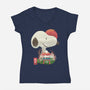 Ukiyo-e Good Dog-Womens-V-Neck-Tee-dandingeroz