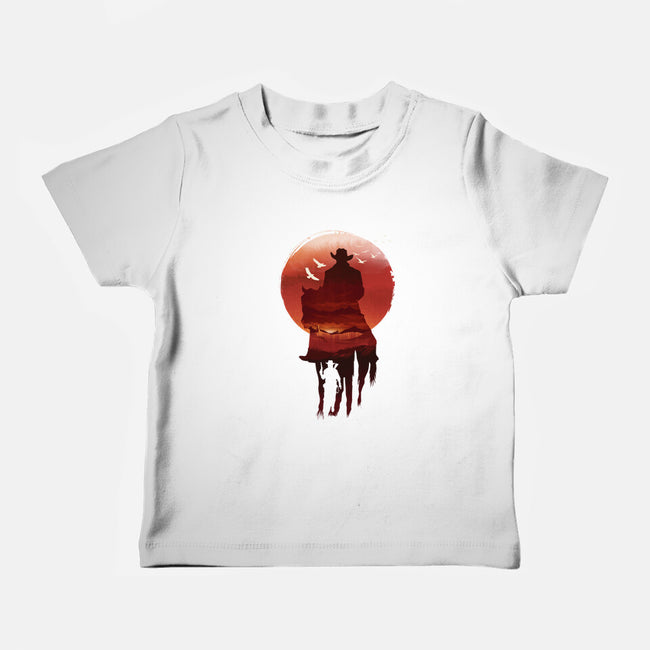 Red Sunset Cowboy-Baby-Basic-Tee-dandingeroz