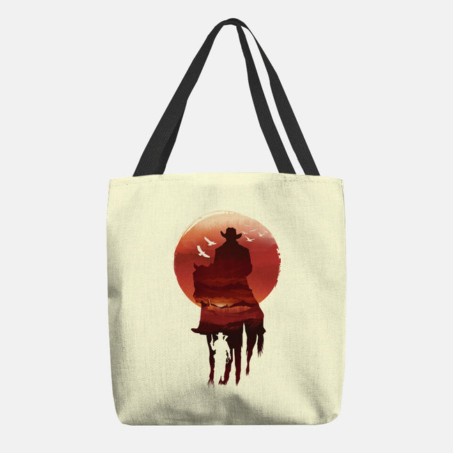 Red Sunset Cowboy-None-Basic Tote-Bag-dandingeroz