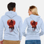 Red Sunset Cowboy-Unisex-Zip-Up-Sweatshirt-dandingeroz