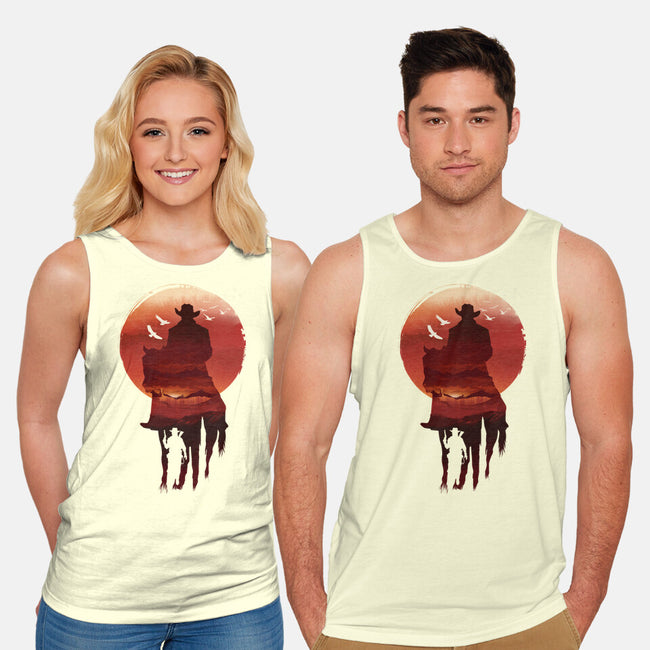 Red Sunset Cowboy-Unisex-Basic-Tank-dandingeroz