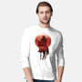 Red Sunset Cowboy-Mens-Long Sleeved-Tee-dandingeroz