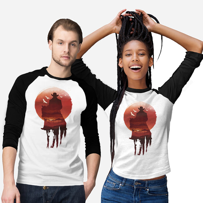 Red Sunset Cowboy-Unisex-Baseball-Tee-dandingeroz