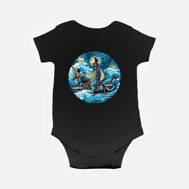 Pirate Waves-Baby-Basic-Onesie-glitchygorilla