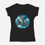 Pirate Waves-Womens-V-Neck-Tee-glitchygorilla