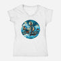 Pirate Waves-Womens-V-Neck-Tee-glitchygorilla