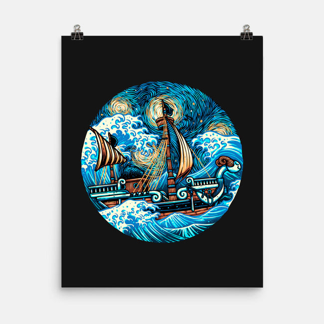 Pirate Waves-None-Matte-Poster-glitchygorilla