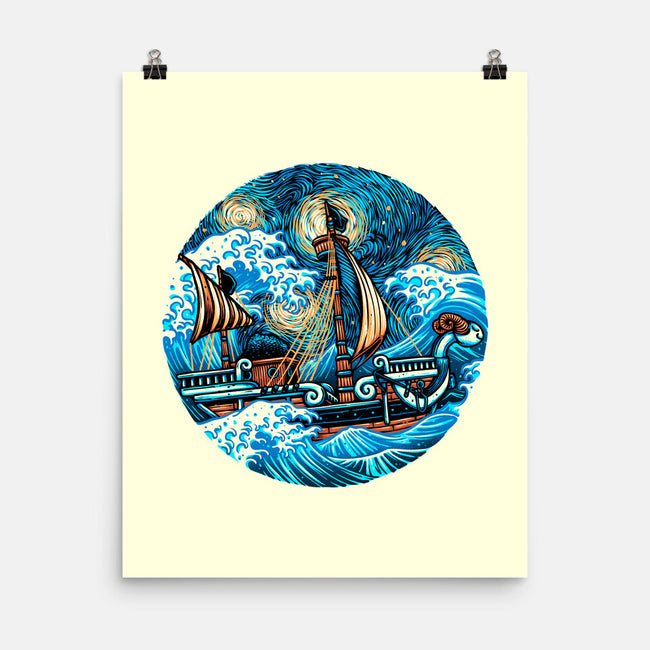 Pirate Waves-None-Matte-Poster-glitchygorilla