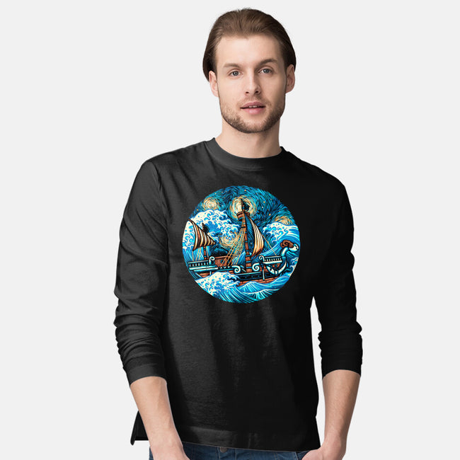 Pirate Waves-Mens-Long Sleeved-Tee-glitchygorilla