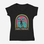 Portrait Family-Womens-V-Neck-Tee-yumie