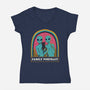 Portrait Family-Womens-V-Neck-Tee-yumie