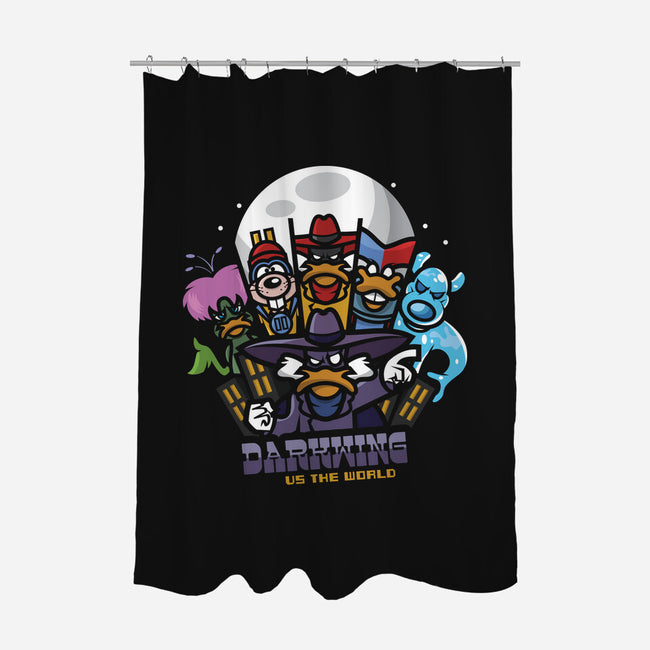 Darkwing Vs The World-None-Polyester-Shower Curtain-jrberger