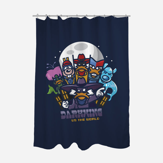 Darkwing Vs The World-None-Polyester-Shower Curtain-jrberger