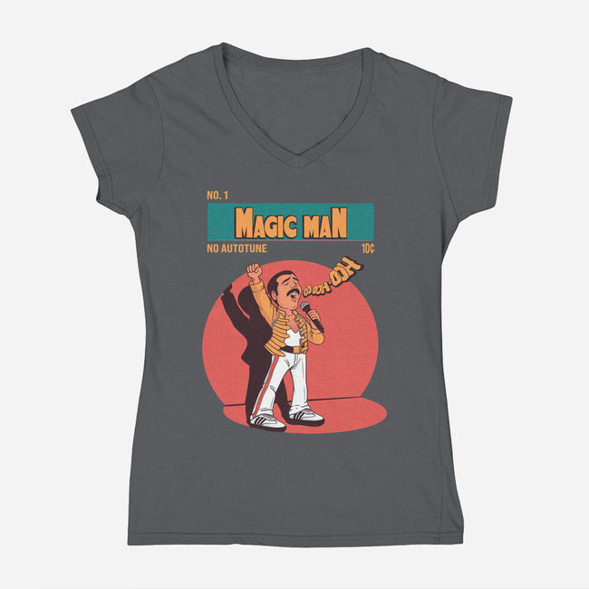 The Magic Man-Womens-V-Neck-Tee-P1yu5h