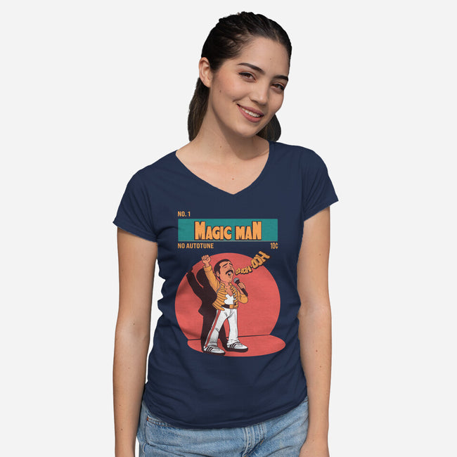 The Magic Man-Womens-V-Neck-Tee-P1yu5h