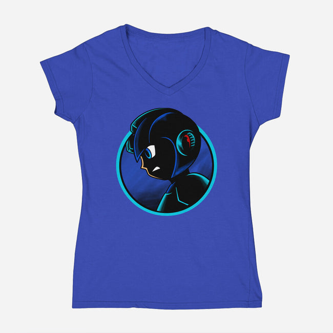 Shadow Cyborg-Womens-V-Neck-Tee-spoilerinc