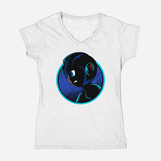 Shadow Cyborg-Womens-V-Neck-Tee-spoilerinc