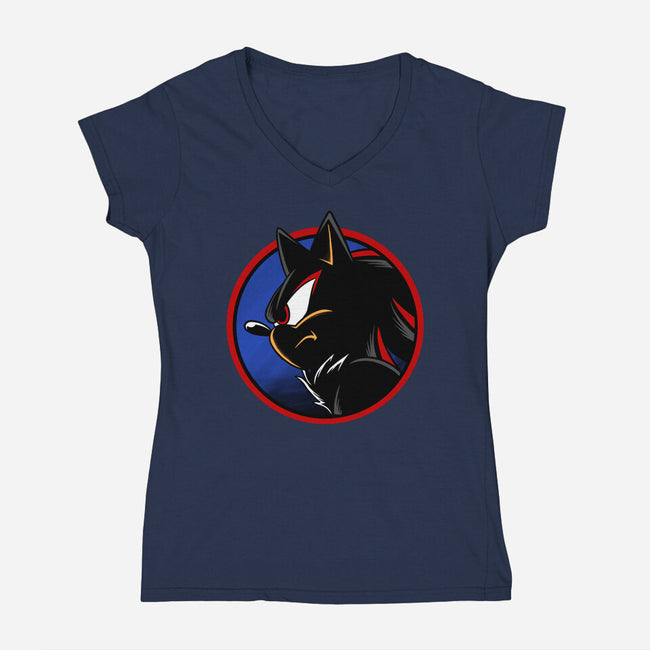 Dark Hedgehog-Womens-V-Neck-Tee-spoilerinc