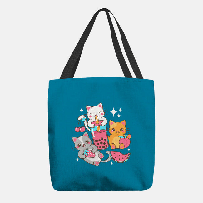 Boba Tea Kittens-None-Basic Tote-Bag-robyriker