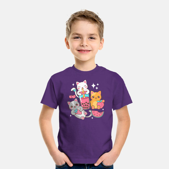 Boba Tea Kittens-Youth-Basic-Tee-robyriker