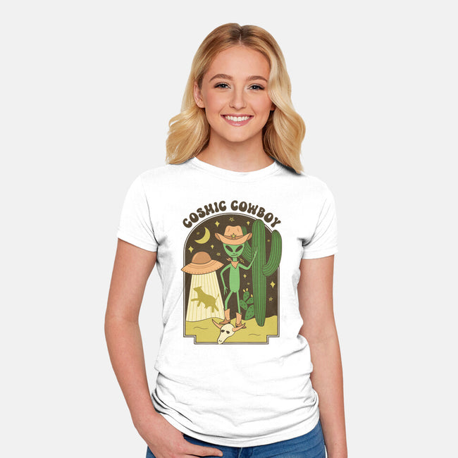 Cosmic Cowboy-Womens-Fitted-Tee-robyriker