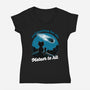 Cat Waiting The Meteor-Womens-V-Neck-Tee-Studio Mootant