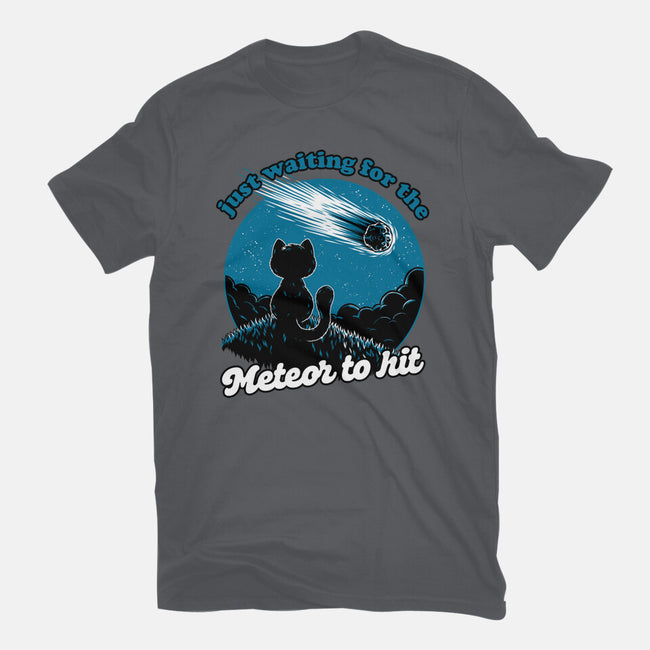 Cat Waiting The Meteor-Womens-Fitted-Tee-Studio Mootant