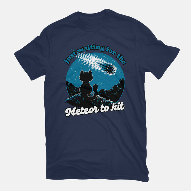 Cat Waiting The Meteor-Mens-Heavyweight-Tee-Studio Mootant