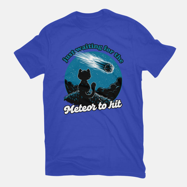 Cat Waiting The Meteor-Mens-Basic-Tee-Studio Mootant