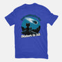 Cat Waiting The Meteor-Mens-Basic-Tee-Studio Mootant