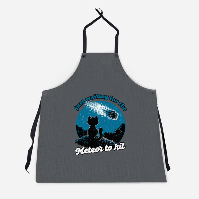 Cat Waiting The Meteor-Unisex-Kitchen-Apron-Studio Mootant