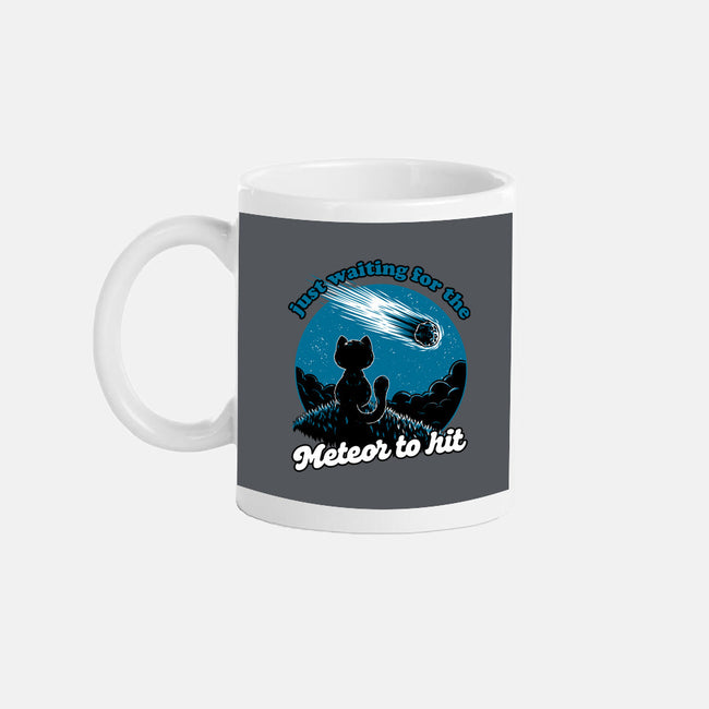 Cat Waiting The Meteor-None-Mug-Drinkware-Studio Mootant