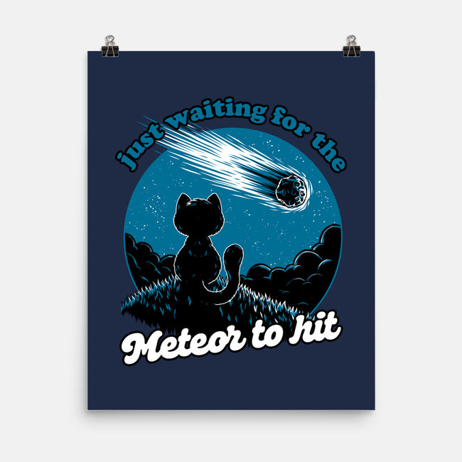 Cat Waiting The Meteor-None-Matte-Poster-Studio Mootant