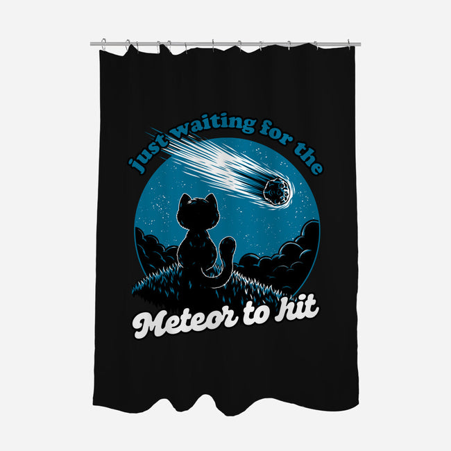 Cat Waiting The Meteor-None-Polyester-Shower Curtain-Studio Mootant