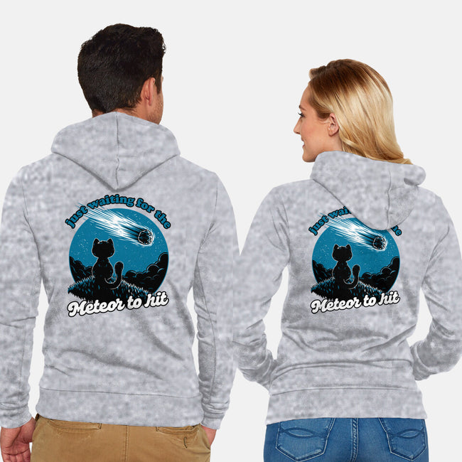 Cat Waiting The Meteor-Unisex-Zip-Up-Sweatshirt-Studio Mootant