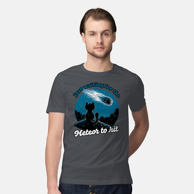 Cat Waiting The Meteor-Mens-Premium-Tee-Studio Mootant