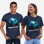 Cat Waiting The Meteor-Unisex-Basic-Tee-Studio Mootant