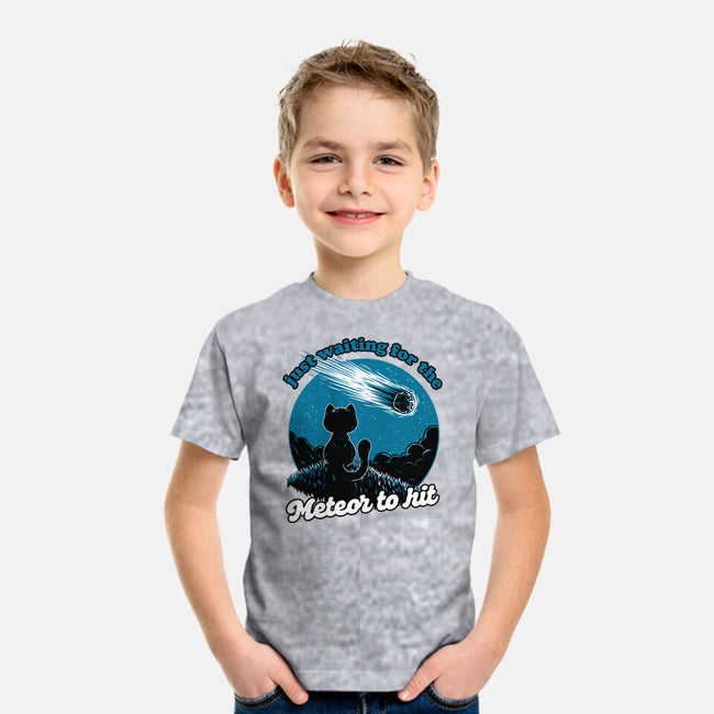 Cat Waiting The Meteor-Youth-Basic-Tee-Studio Mootant