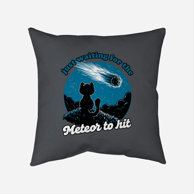 Cat Waiting The Meteor-None-Removable Cover w Insert-Throw Pillow-Studio Mootant