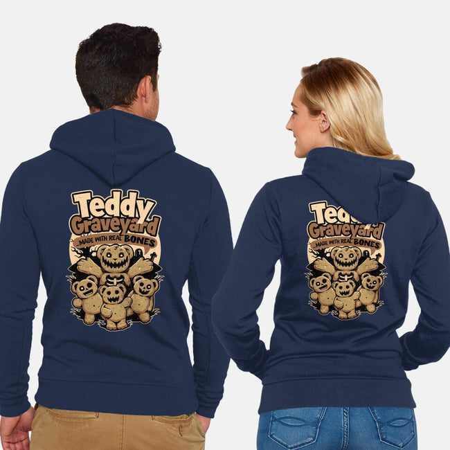 Teddy Graveyard Snack-Unisex-Zip-Up-Sweatshirt-Studio Mootant