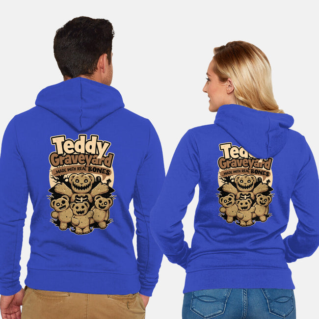 Teddy Graveyard Snack-Unisex-Zip-Up-Sweatshirt-Studio Mootant