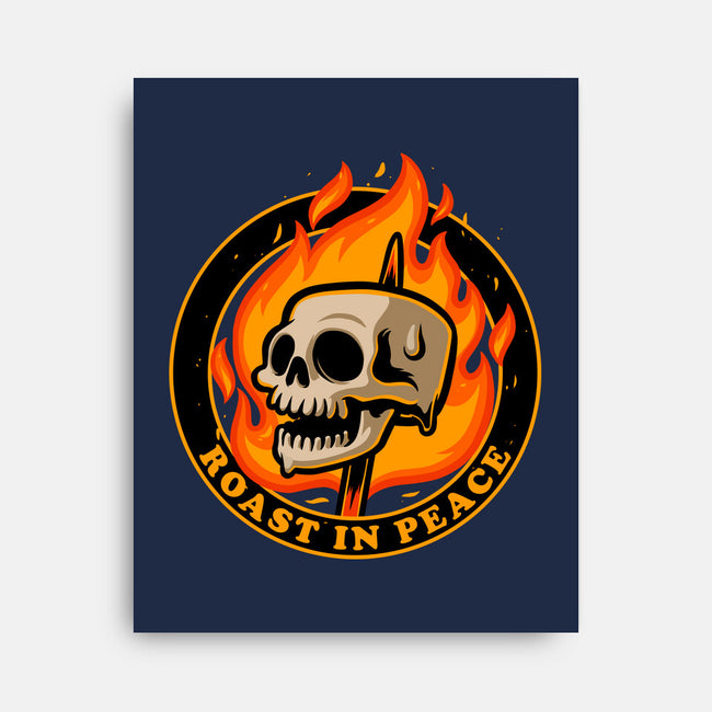 Marshmallow Skull Fire-None-Stretched-Canvas-Studio Mootant