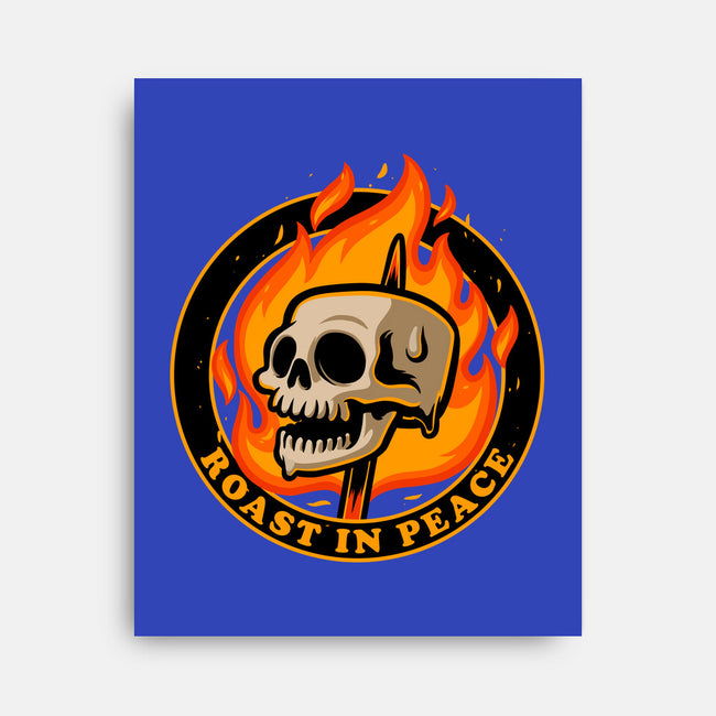 Marshmallow Skull Fire-None-Stretched-Canvas-Studio Mootant