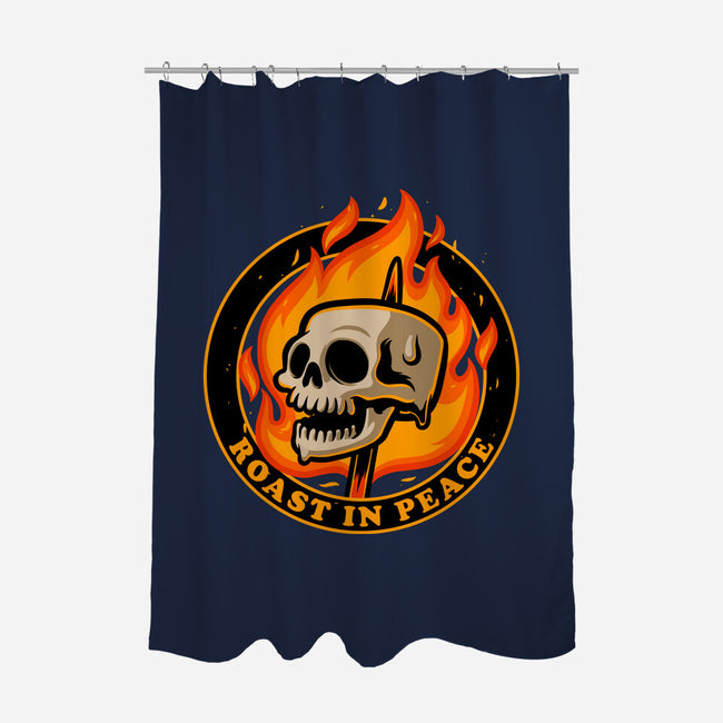 Marshmallow Skull Fire-None-Polyester-Shower Curtain-Studio Mootant