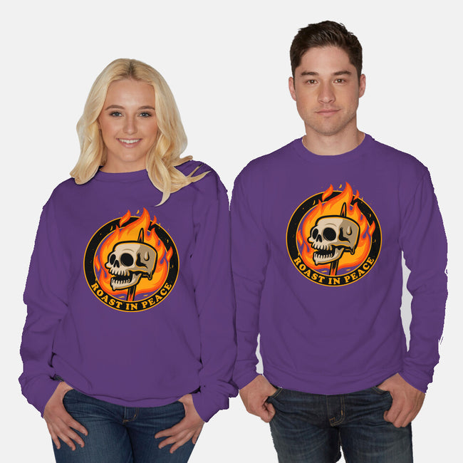 Marshmallow Skull Fire-Unisex-Crew Neck-Sweatshirt-Studio Mootant