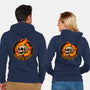 Marshmallow Skull Fire-Unisex-Zip-Up-Sweatshirt-Studio Mootant