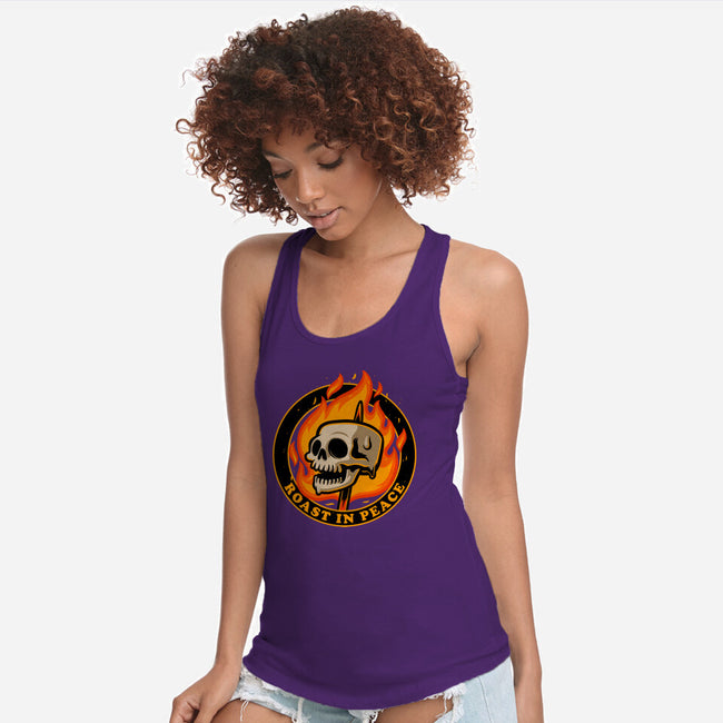 Marshmallow Skull Fire-Womens-Racerback-Tank-Studio Mootant