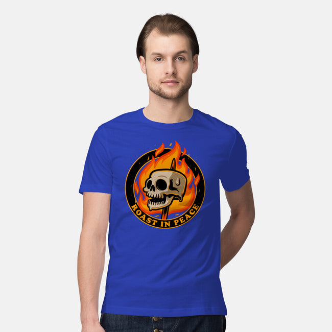 Marshmallow Skull Fire-Mens-Premium-Tee-Studio Mootant